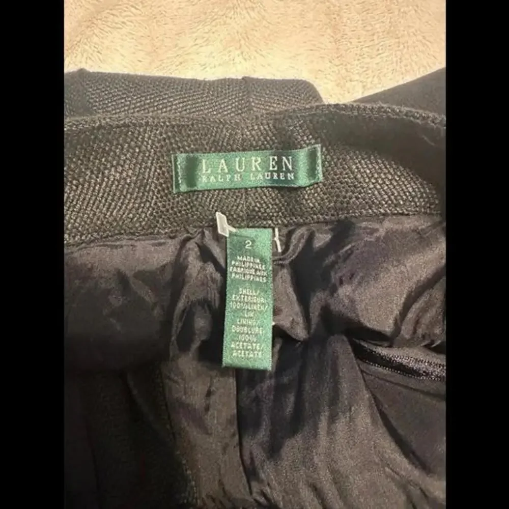 Lauren Ralph Lauren Black Linen Trousers - Size 2 - Picture 2 of 2